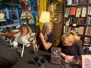 Catriona Ward, Kate Griffin, Nadia Attia and Kate Collins at Treadwell's Bookshop